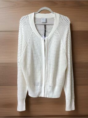 NWT VARLEY Cameron Open Knit Sweater Egret Large